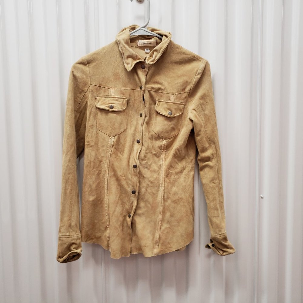 Jakett... etc. Button Down Leather Jacket Sz XS